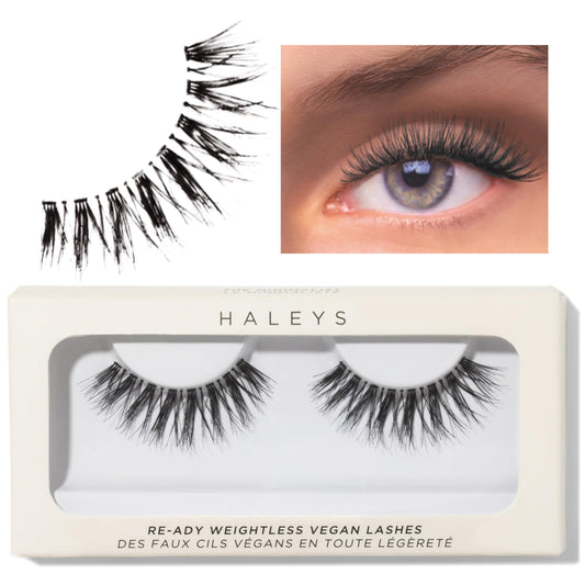 HALEYS Re-ady Weightless Vegan Lashes (Maximalist), Lightweight & Comfortable All-Day Wear, Made with Synthetic Fiber, Reusable Strips, Easy to Apply