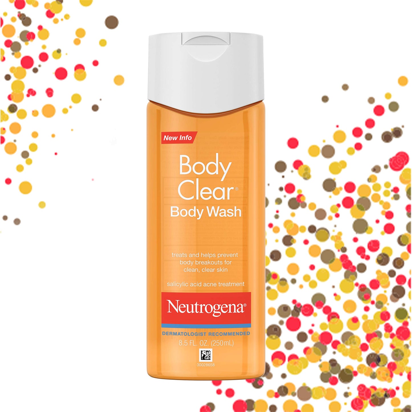 Neutrogena Body Clear Acne Body Wash, 2% Salicylic Acid Acne Medication, Oil-Free & Glycerin for Breakouts on Back, Chest & Shoulders