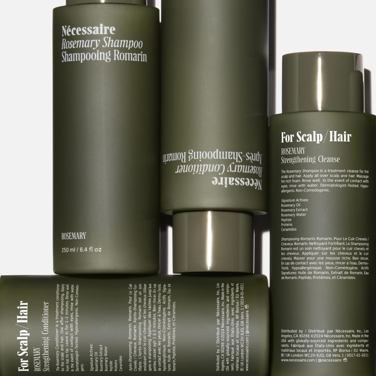 Nécessaire Rosemary Hair Duo | Multi-Protein Strengthening Rosemary Shampoo and Conditioner Set For Thinning Hair. For Women + Men. Free Of Sulfates