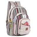 KayJayStyles Natural Handmade Large Multi Pocket Hemp Nepal Backpack