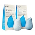 HiBAR - Moisturize Shampoo & Conditioner Bar Set - For Dry, Frizzy Hair - Nourish & Hydrate -Coconut Oil, Cocoa Butter & Vitamin B5 -Plastic, Soap