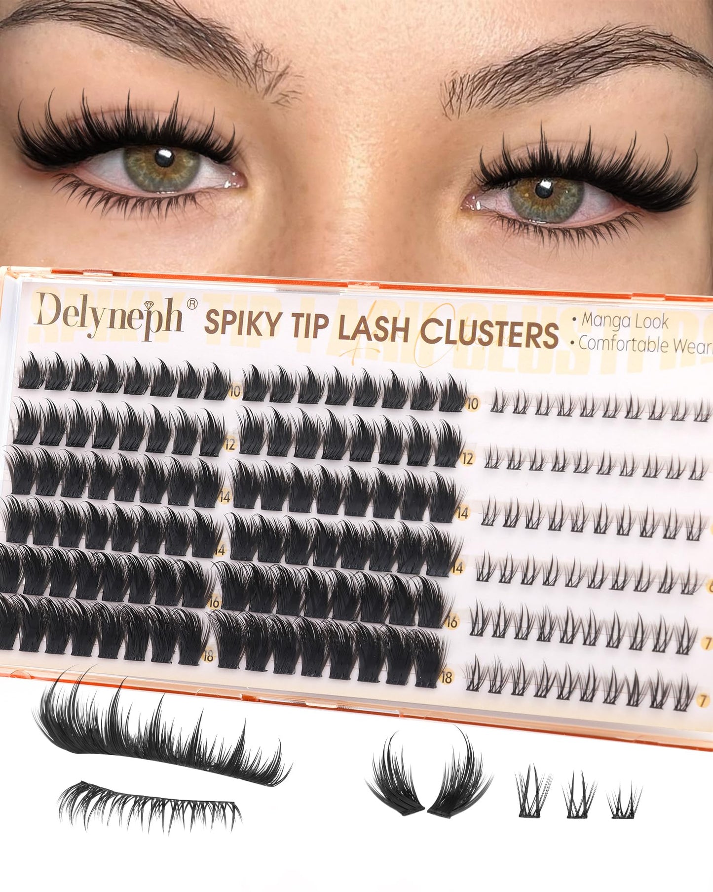 Manga Lash Clusters with Bottom Lashes Eyelash Clusters with Spikes Wispy Cluster Eyelash Extensions for DIY Lash Extensions Anime Individual Lashes Beauty and Personal Care Delyneph Default Title