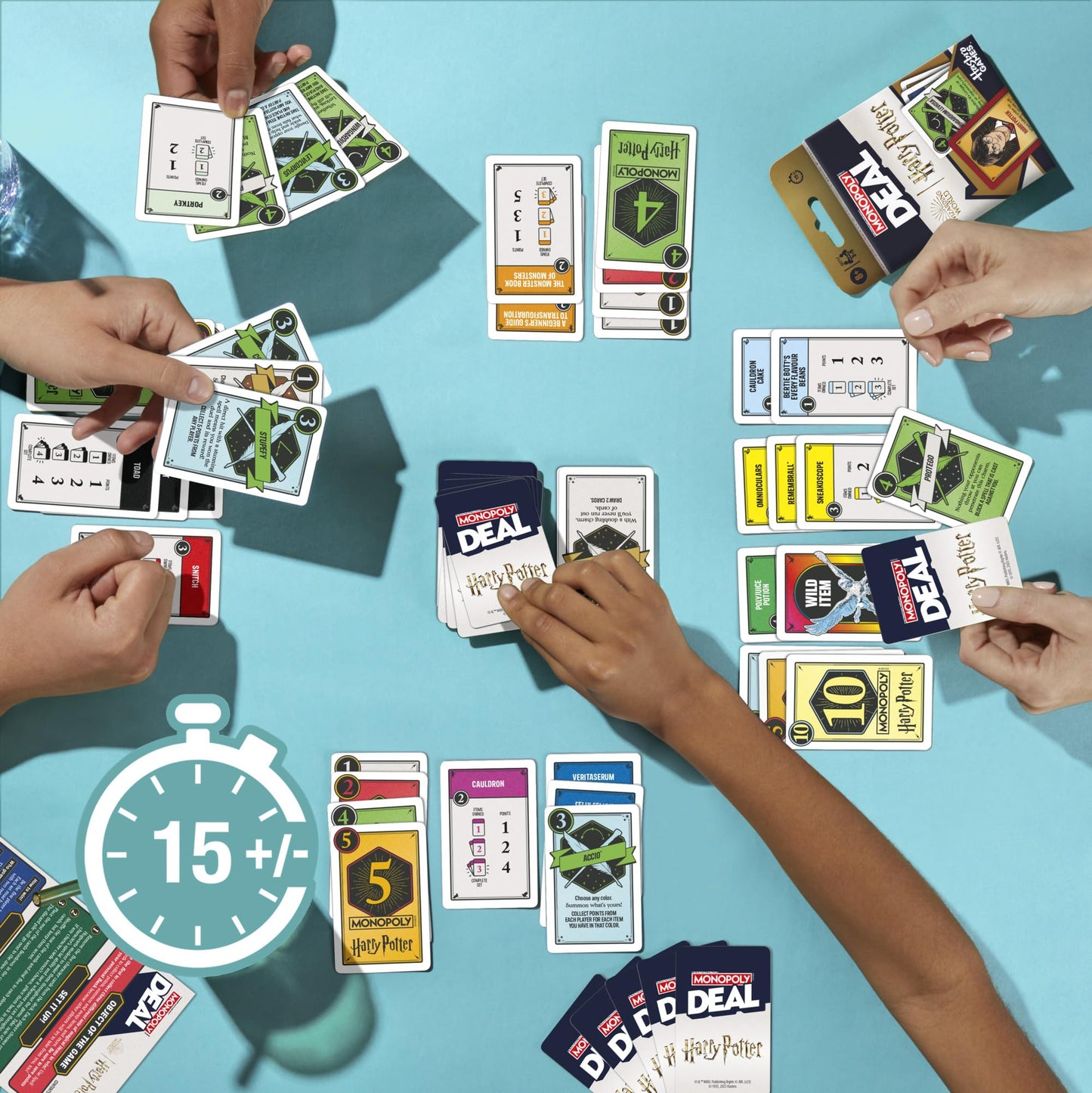 Monopoly Deal: Harry Potter Card Game | Family Games for Kids and Adults | Ages 8 and Up | 2 to 5 Players | 15 mins. | Travel Size