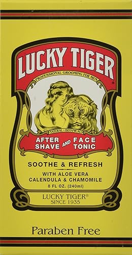 Lucky Tiger After Shave and Face Tonic | Soothes, Refreshes & Hydrates Men’s Skin with Aloe Vera, Calendula & Chamomile | Classic Barbershop Formula |