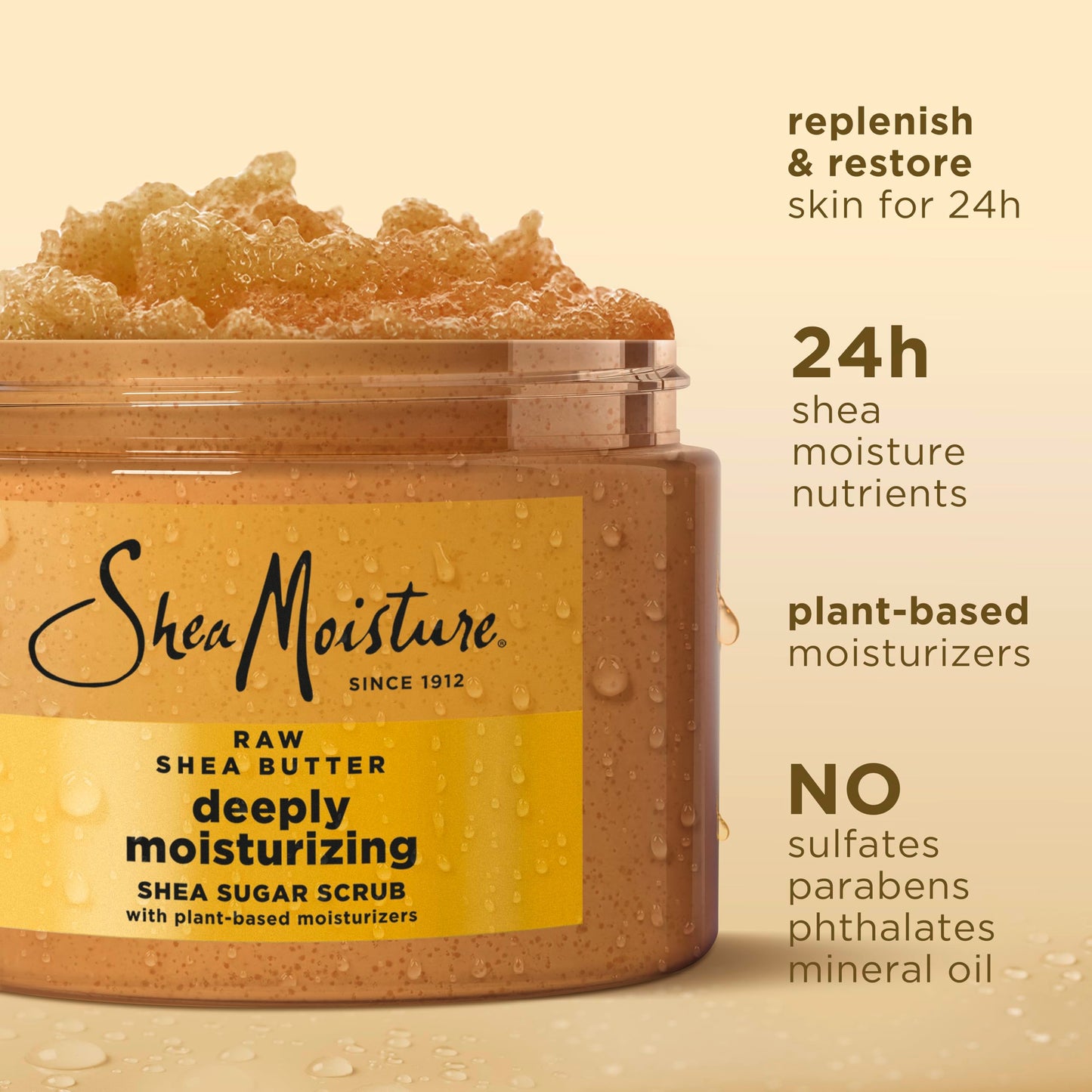 SheaMoisture Shea Sugar Body Scrub For Moisturize And Restore Dry Skin Raw Shea Butter Deeply Moisturizing Body Scrub With 24h Shea Moisture Nutrients Beauty & Personal Care Shea Moisture