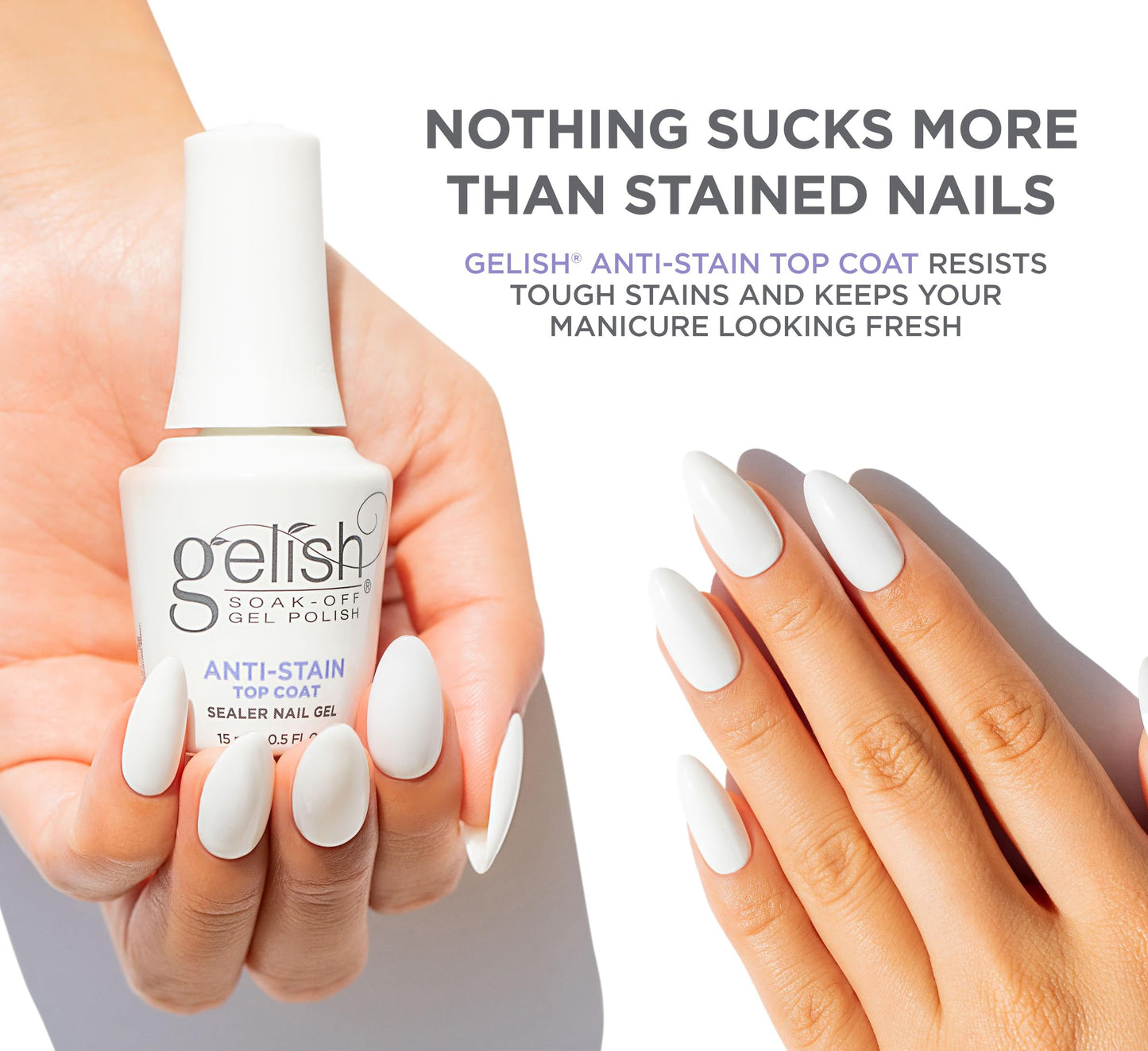 Gelish Essentials No Wipe High-Gloss Sealer Gel Nail Polish - Anti-Stain Top Coat, 15mL Beauty & Personal Care Gelish
