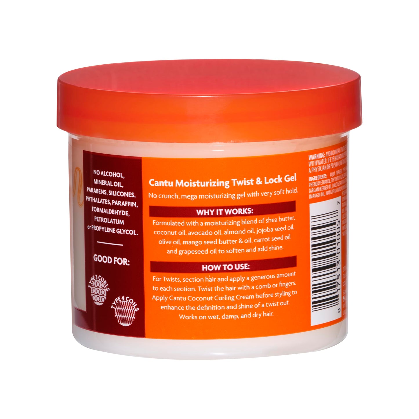 Cantu Shea Butter For Natural Hair Moisturizing Twist & Lock Gel, 13 Ounce (Pack of 1) (07005-12/3EU)