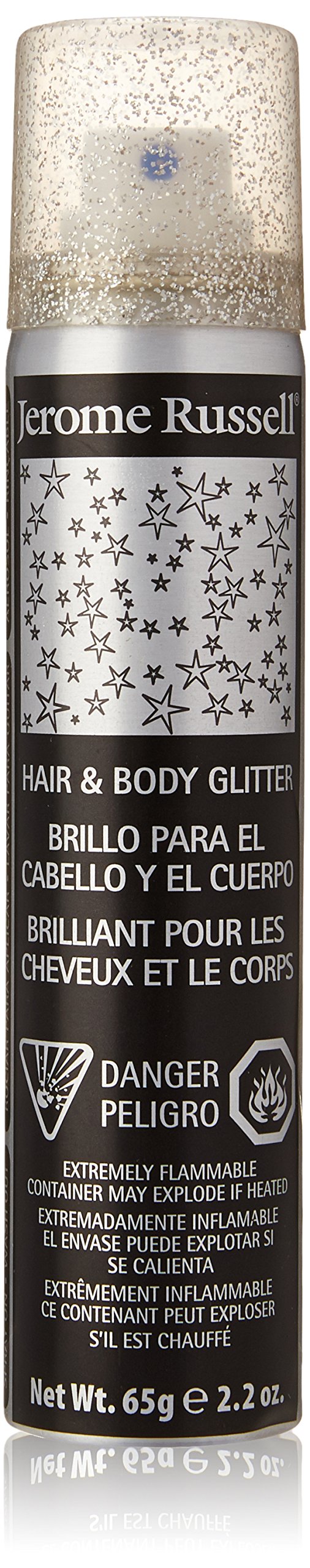 Jerome Russell Hair and Body Glitter Spray, Silver, 2.2 Ounce