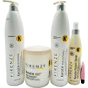 Firenze Professional Keratin Kit: Shampoo, Intense Conditioning complex & Mask 33.8 fl oz Protein Spray 10.1 Fl Oz - Free Lip Gloss Color Varies