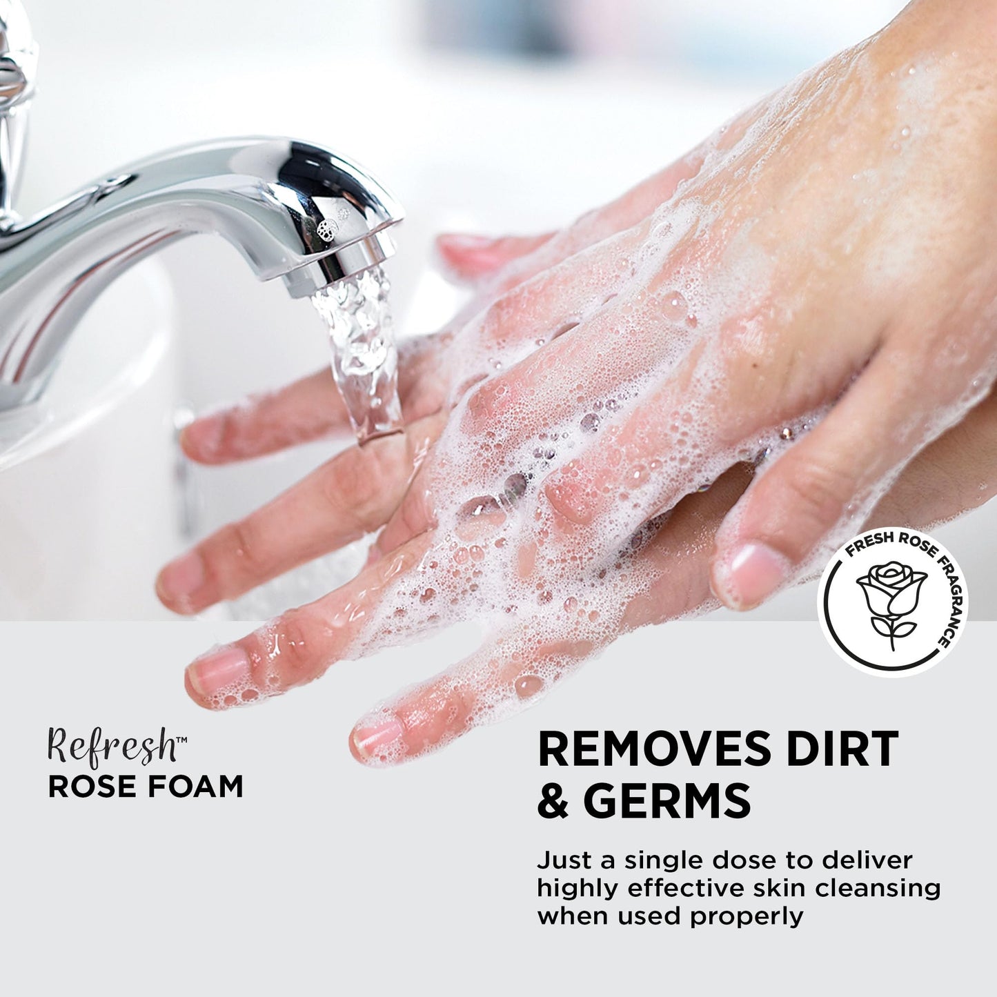 SC Johnson Professional Refresh Rose FOAM, Foam Hand Wash, Foaming Hand Soap, 1 Liter Cartridge, 2 Count, for Professional Use Only
