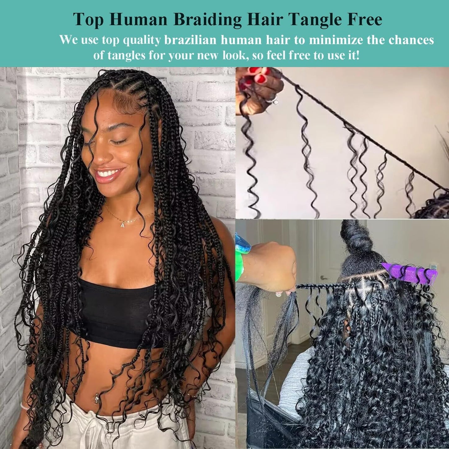 Human Braiding Hair for Boho Braids 18 Inch 110g Deep Wave Bulk Boho Human Hair for Braiding No Weft 12A Curly Human Hair Extensions for Boho Braids 2 Beauty and Personal Care OKVOKV