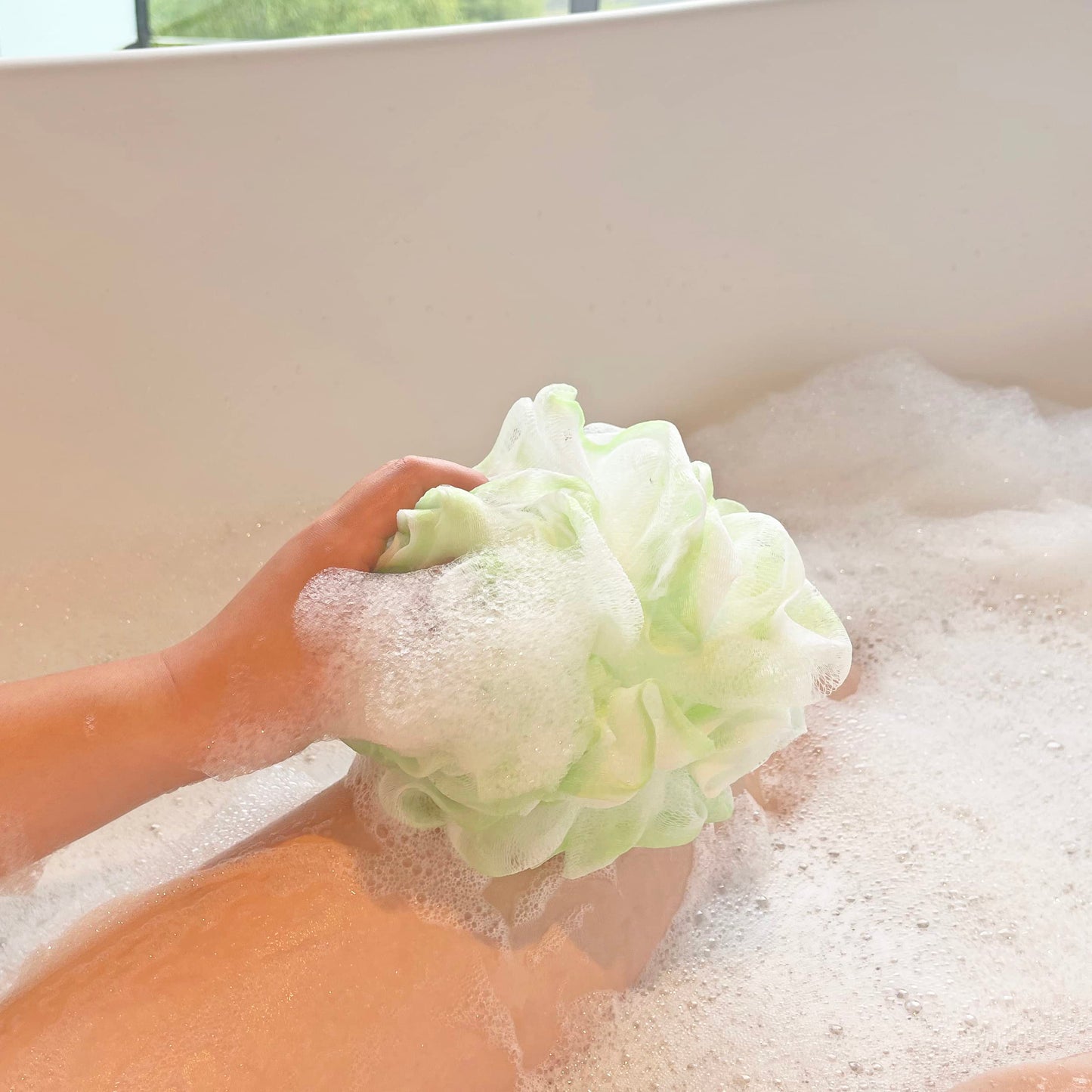 Bath Shower Bath Sponge Shower Loofahs Balls 75g/PCS for Body Wash Bathroom Men Women- Set of 4 Flower Color