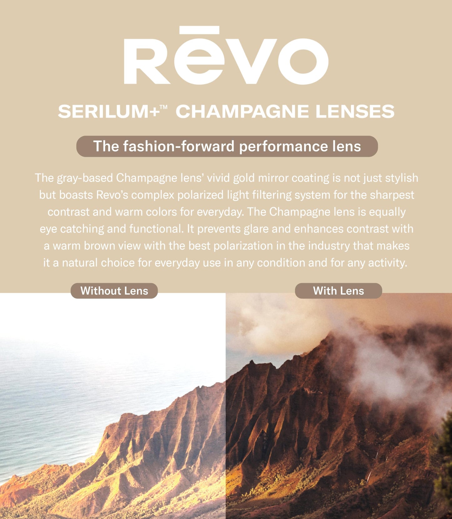 Revo Relay: Polarized Filter UV, Womens Small Metal Rim Aviator Sunglasses, Rose Gold Frame with Champagne Lens, RE 1014