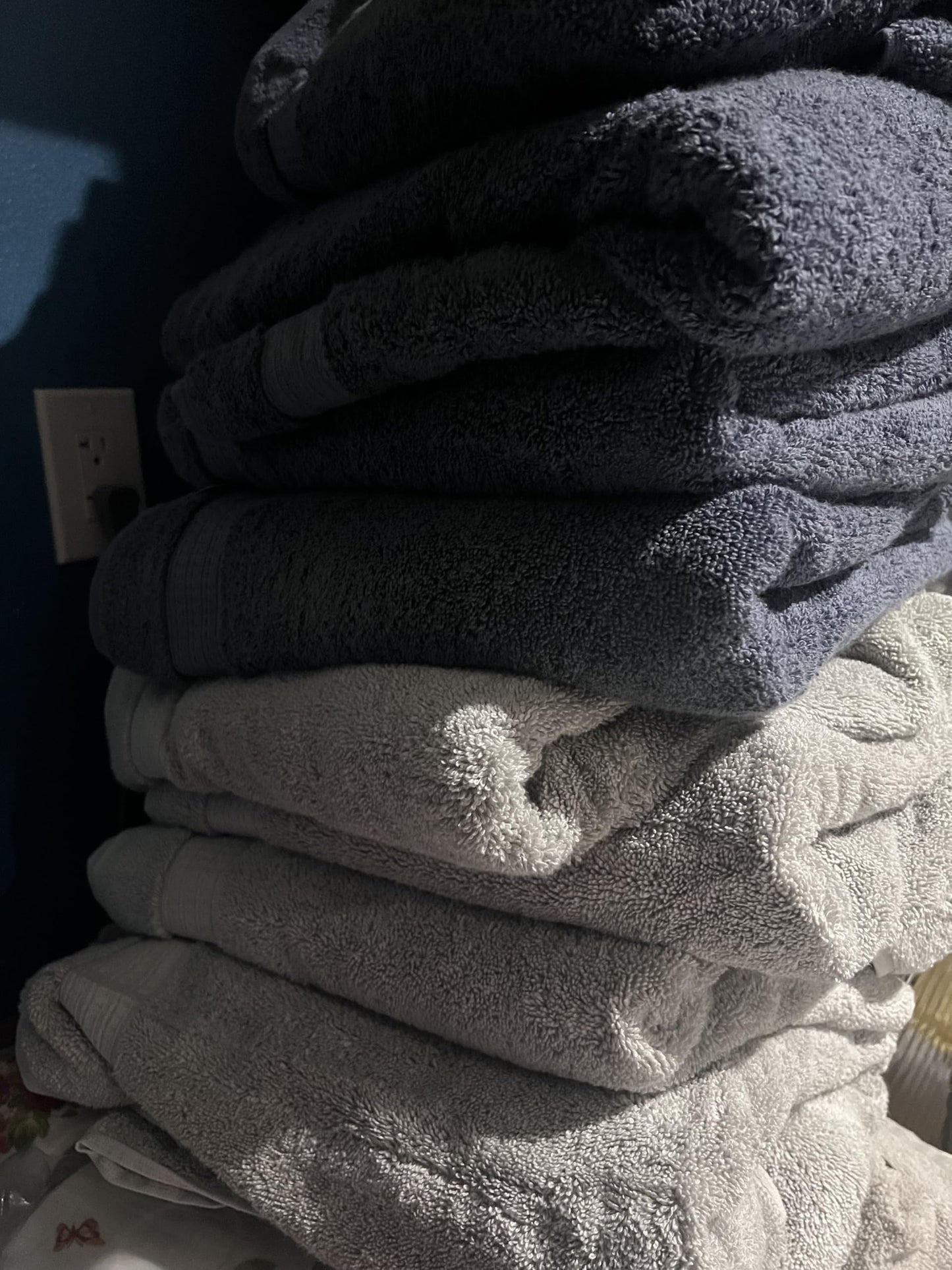 Purely Indulgent Bath Towel Set of 4-100% Cotton and Quick Dry Soft and Thick Durable (4, Blue)