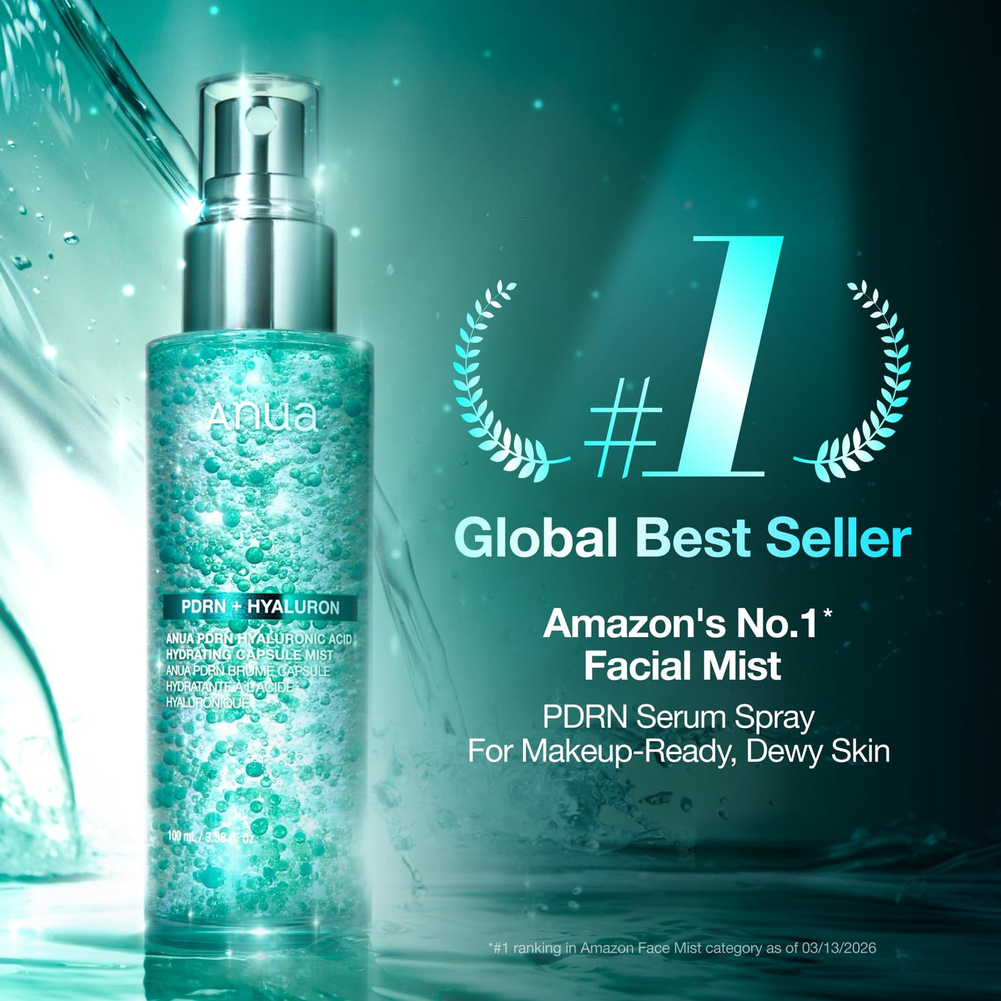 Anua PDRN Collagen Glow Facial Serum Spray, Hydrating Face Mist, Hyaluronic Acid, dewy glass finish, All Skin Types, Instant Plumping Hydration Beauty and Personal Care ANUA