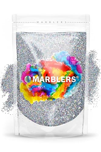 MARBLERS Holographic Glitter [Holo Silver] 3oz (85g) | Fine | Non-Toxic, Vegan, Cruelty-Free | Face, Body, Eyeshadow, Hair, Festival, Party Makeup |