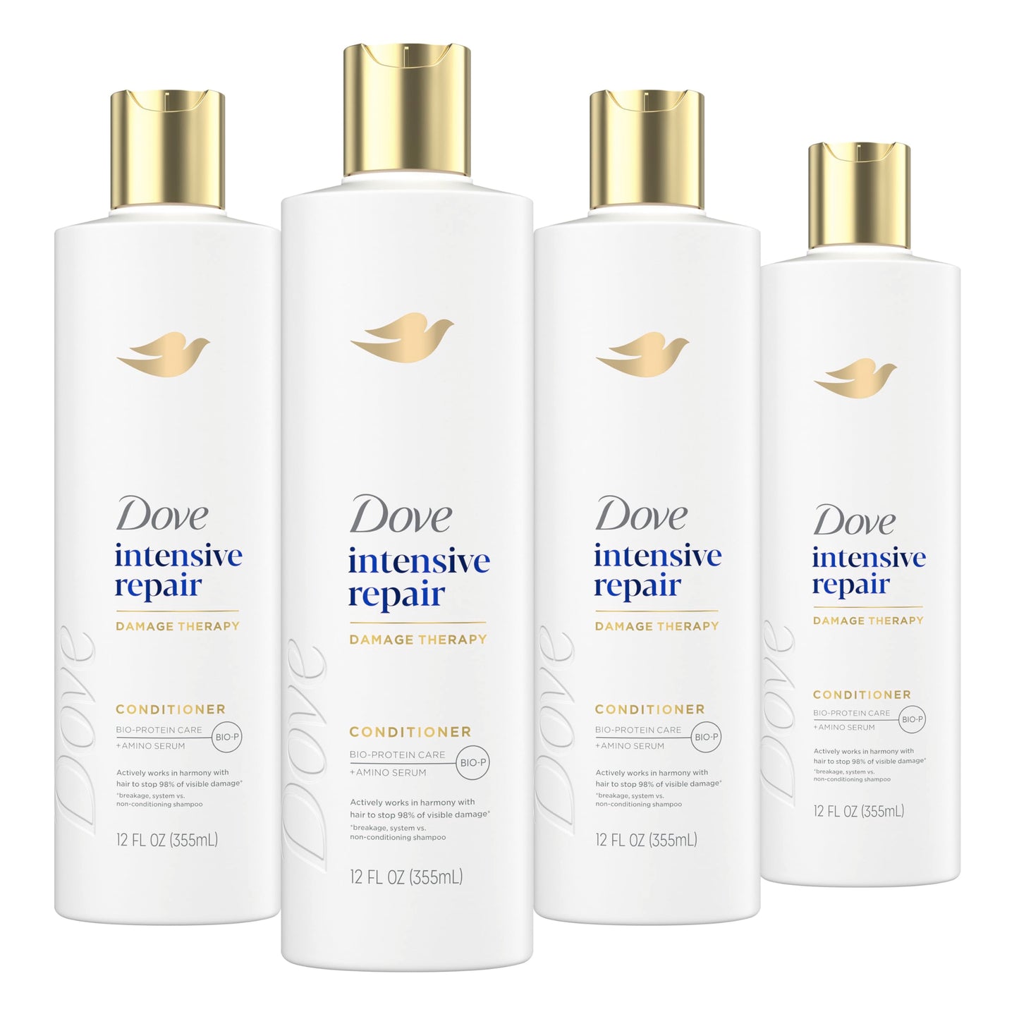 Dove Conditioner Intensive Repair 4 count for Damaged Hair Bio-Protein Care Technology and Amino Serum 12 oz Beauty and Personal Care Dove Default Title