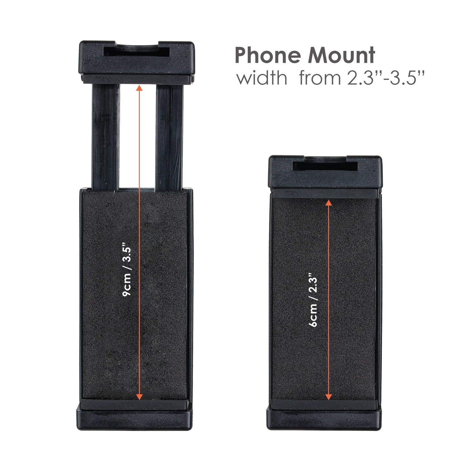 POWRIG 1-Inch Ball Mount with 2.3"- 3.5" Width Phone Holder Combatible for RAM Mount, B Size Double Socket Arm