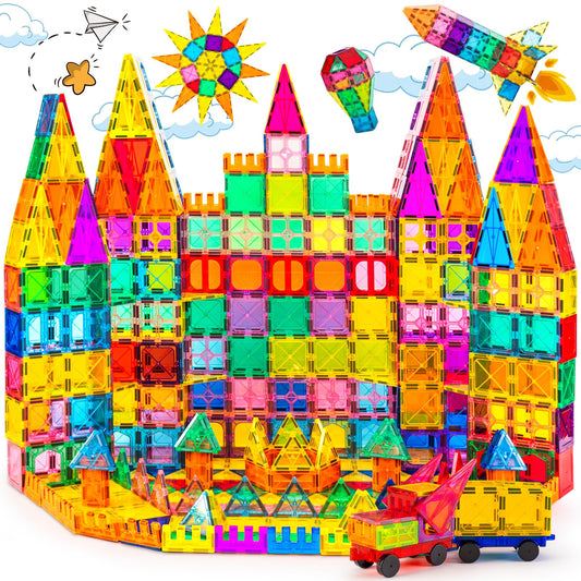 Magnetic Tiles,100PCS 3D Building Blocks, Magnets Building Set for Kids, Construction STEM Stacking Toys, Magnets Toy Gift for Toddlers, Boys & Girls