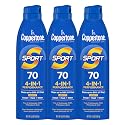 Coppertone SPORT Sunscreen Spray SPF 70, Water Resistant Sunscreen, Broad Spectrum SPF 70 Sunscreen, Bulk Sunscreen Pack, 5.5 Oz Spray, Pack of 3