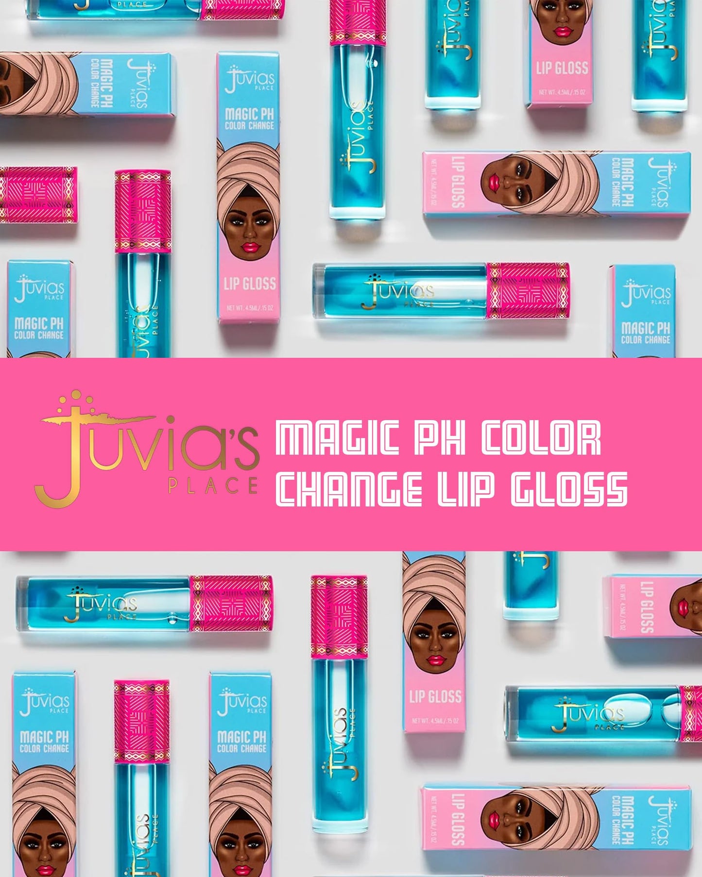 Juvia's Place Magic pH Color Change Lip Gloss - Mood - High-Gloss Shine pH Balance Lip Gloss w/Color Changing Tint, Lightweight Non-Sticky Finish