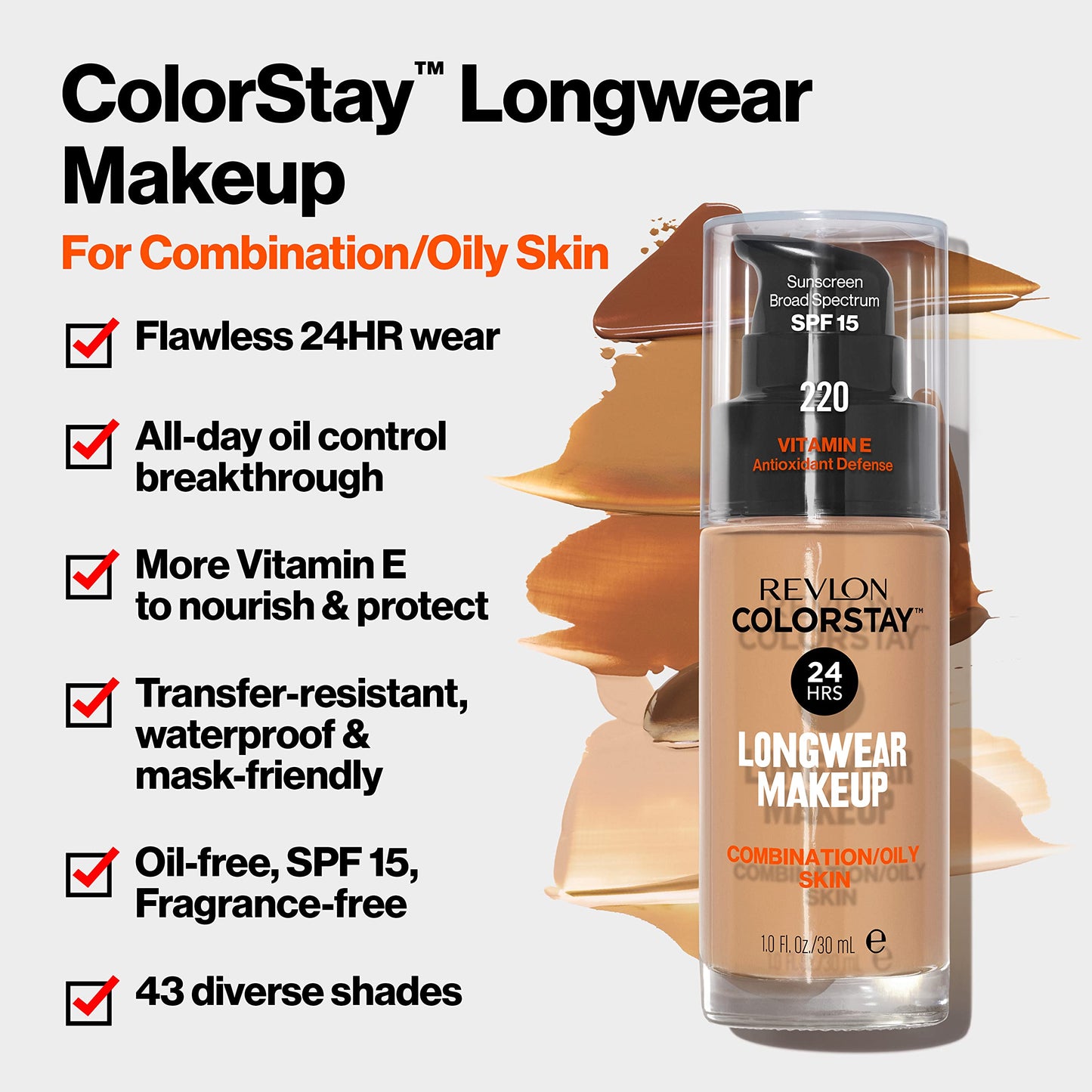 Revlon Colorstay SPF 15 Makeup Foundation for Combination/Oily Skin, Mocha, 1 Fl Oz