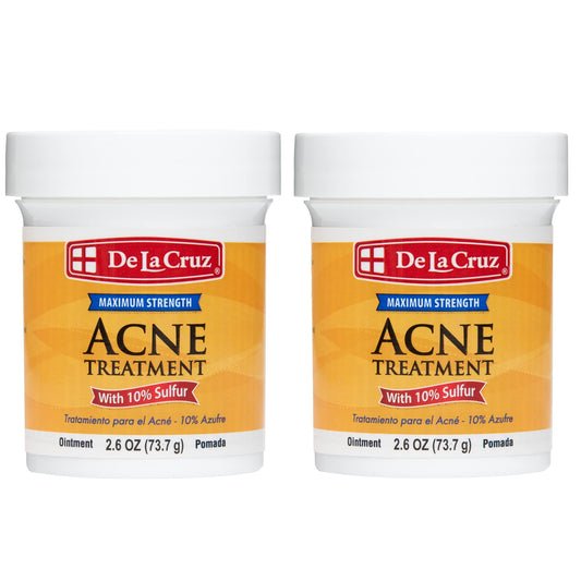 De La Cruz 10% Sulfur Ointment Cystic Acne Spot Treatment for Face & Body Skin Care Face Mask & Blackhead Remover, Treatment for Hormonal Acne 2.6 oz