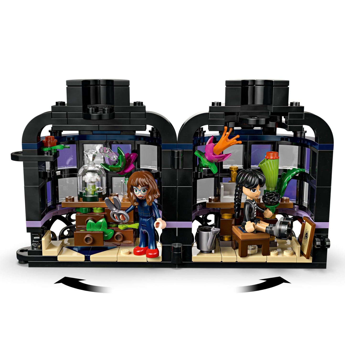 LEGO Wednesday Black Dahlia Flower 76784, Building Toy with Wednesday Addams & Professor Minidolls, Gift Idea for Kids Ages 9+