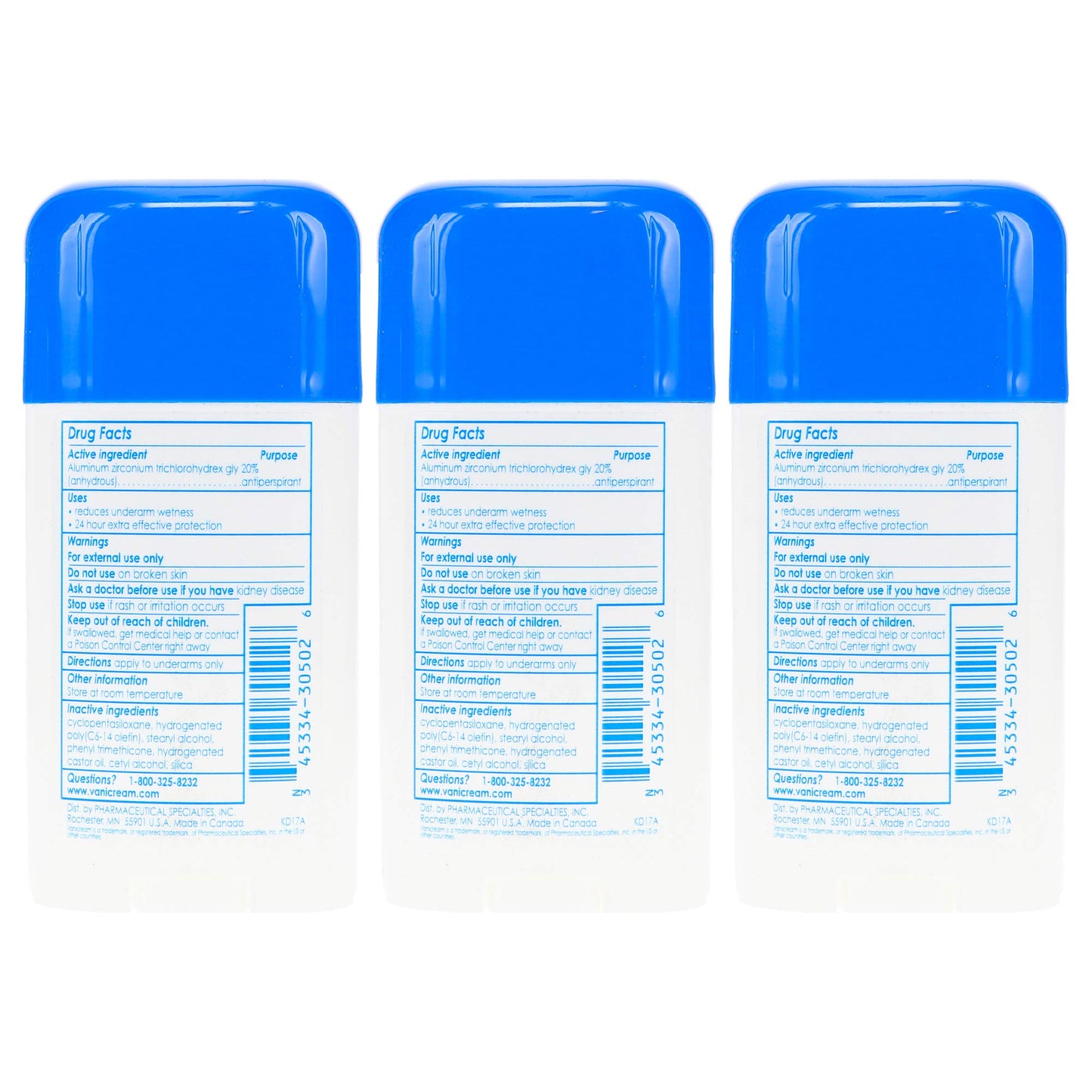 Vanicream Anti-Perspirant - Deodorant Clinical Strength For Sensitive Skin, 2.25 Oz Pack of 3 Beauty and Personal Care Vanicream