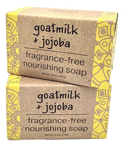 Greenwich Bay Trading Co, Goatmilk and Jojoba Essential Oil Nourishing Bath Bar Soap, Set of 2, 8.6 Ounces Each