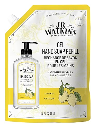 J.R. Watkins Liquid Hand Soap Lemon Refill, 34 Fl Oz