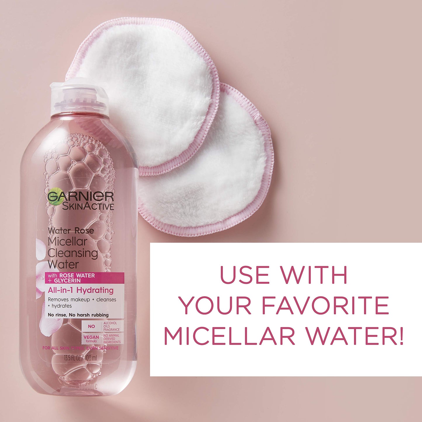 Garnier Micellar Cleansing Eco Pads, Reusable, 3 Ultra-soft Microfiber Pads, 1 Count (Packaging May Vary)