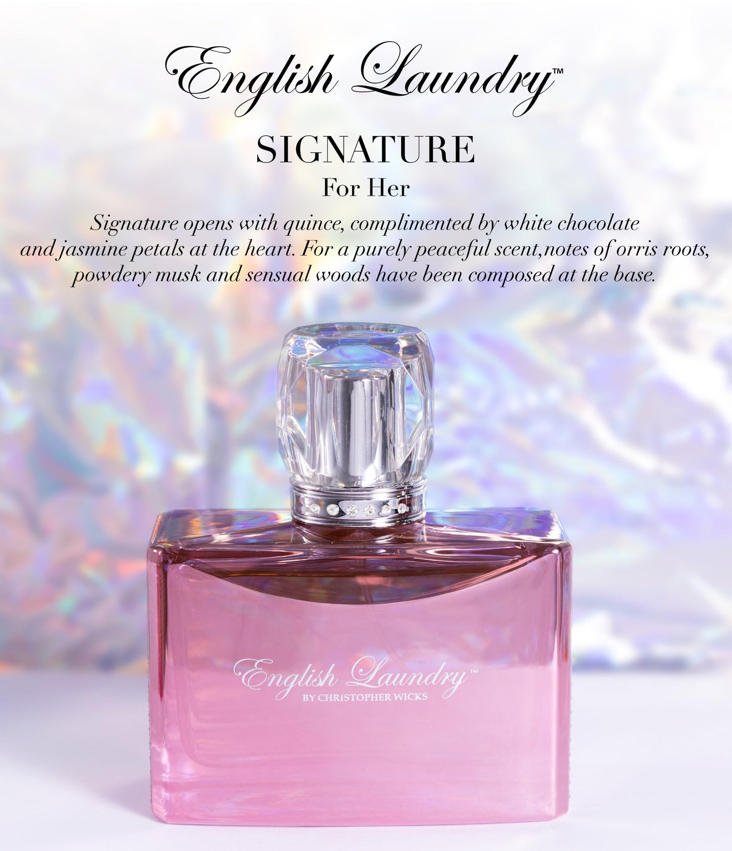 English Laundry Signature Eau de Parfum for Her | Floral Gourmand Scent | Cologne w/Quince & White Chocolate Top Notes, Jasmine & Orris Root Heart, and Sensual Woods Base | (UNBOXED) 3.4 fl. oz.
