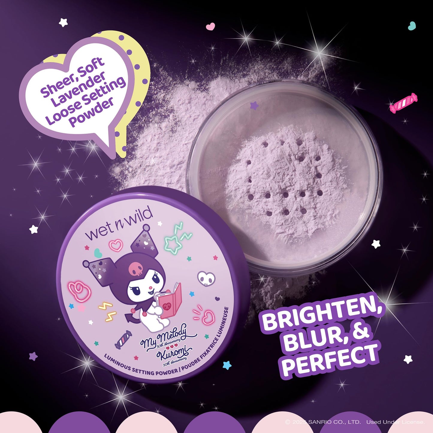 wet n wild My Melody and Kuromi Luminous Loose Setting Powder - Moody Cutie