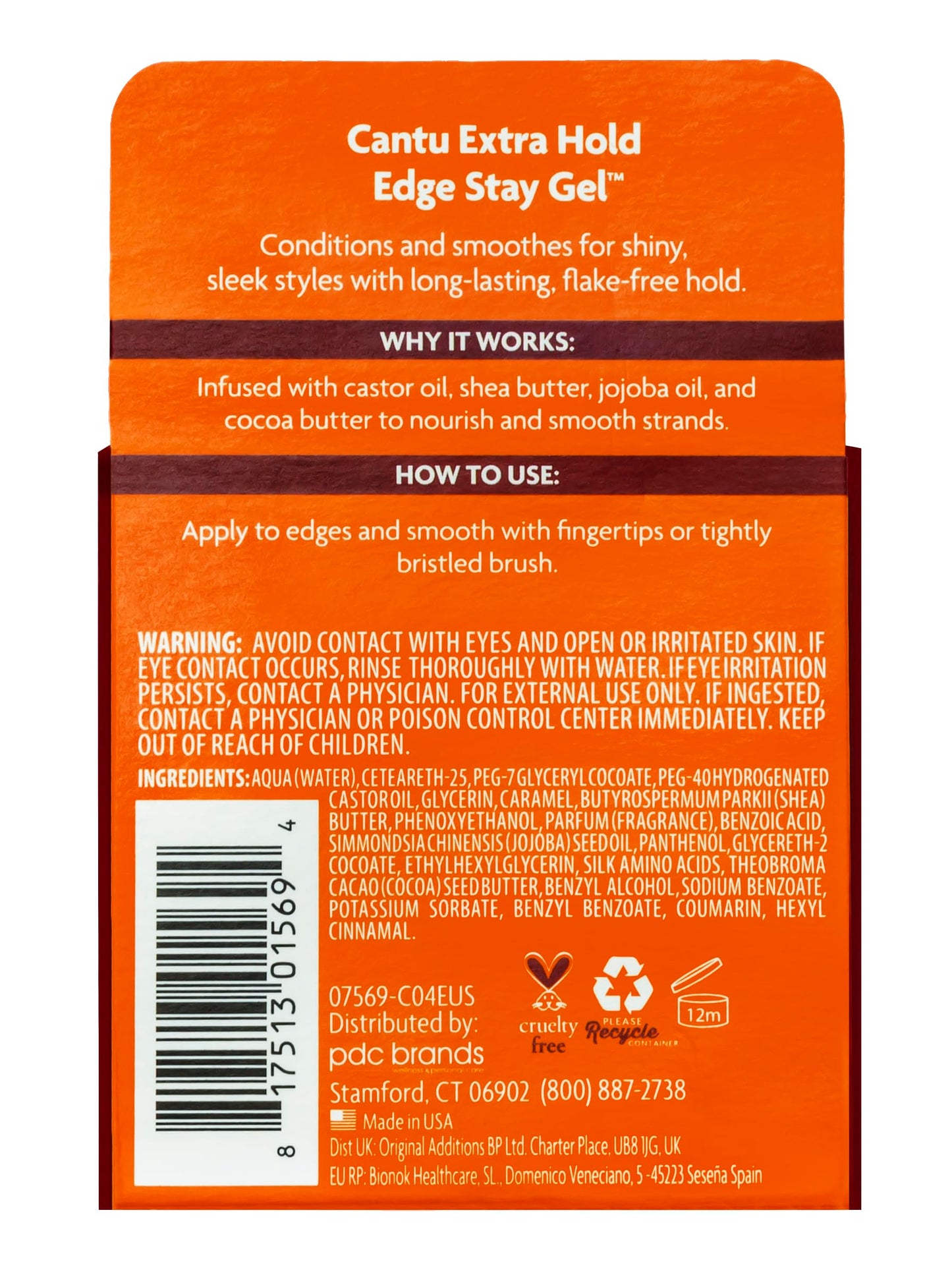 Cantu Extra Hold Edge Stay Gel, 2.25 Oz