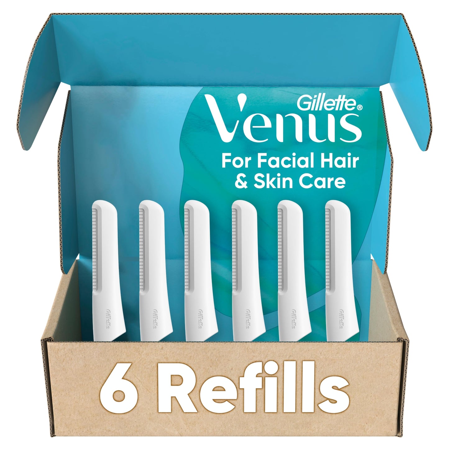 Venus for Facial Hair & Skin Care Exfoliating Dermaplaning Face Razor Handle with 6 Blade Refills Beauty and Personal Care Gillette Venus Default Title
