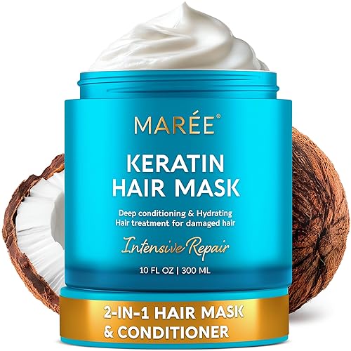 MAREE Deep Conditioning Hair Mask for Damaged Hair Treatment - Keratin Hair Care for Hydrating Growth Repair Moisturizing - Dry Curly Color Refreshing