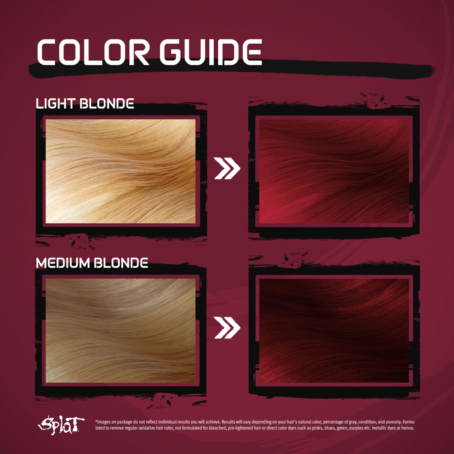 Splat Crimson Obsession Semi Permanent Hair Dye Kit with Bleach, 1 Application, Includes Red Hair Dye, Oxide & Bleach Powder, Vegan & Cruelty Free