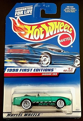 Hot Wheels - 1998 First Editions - Jaguar XK8 - #5 of 40 Cars - Green custom Paint - Collector #639 - Limited Edition - Collectible