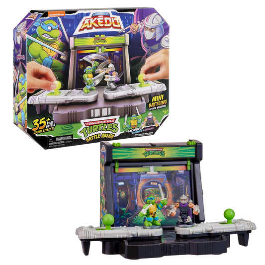 Legends of Akedo Teenage Mutant Ninja Turtles Battle Arena with 35+ Battle Sound Effects and 2 Exclusive Battling Mini Warriors - Leonardo and…