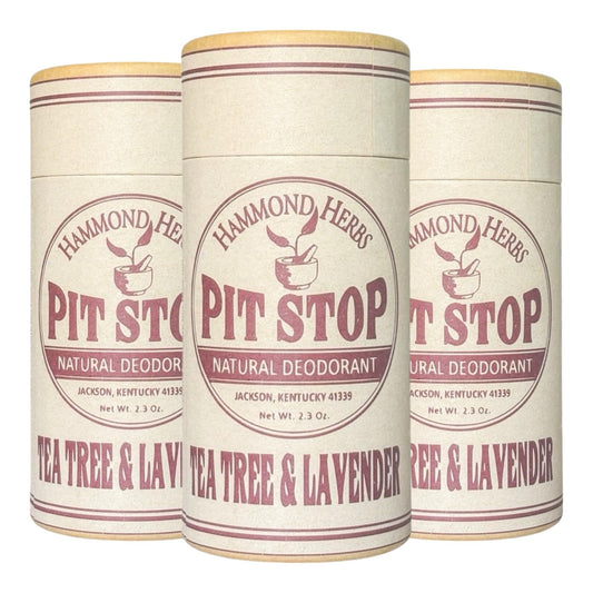 Hammond Herbs - PIT STOP Deodorant - Aluminum-Free, Plastic-Free, All-Natural Odor Control, 3 Pack (Tea Tree & Lavender) Beauty and Personal Care Hammond Herbs