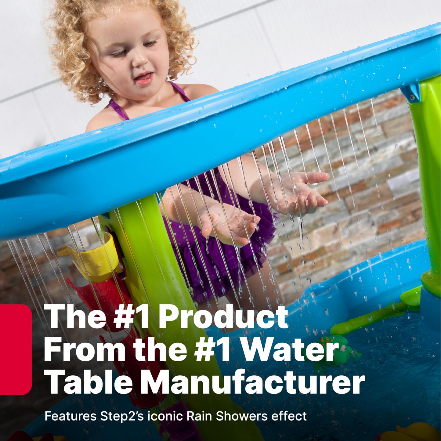Step2 Rain Showers Splash Pond Water Table – Toddler Outdoor Sensory Playset with 13 Accessories, Ages 1.5+