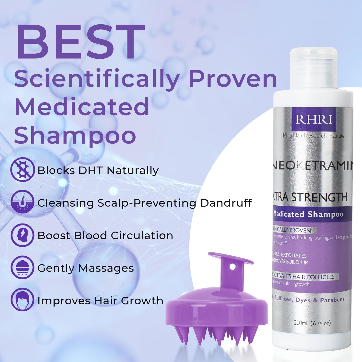 RHRI Anti Fungal Shampoo for Men & Women | Anti Dandruff, Medicated, Folliculitis Shampoo for Dry Scalp, Psoriasis, Ringworm | for Flaky & Irritated Beauty and Personal Care Rida Hair Research Institute