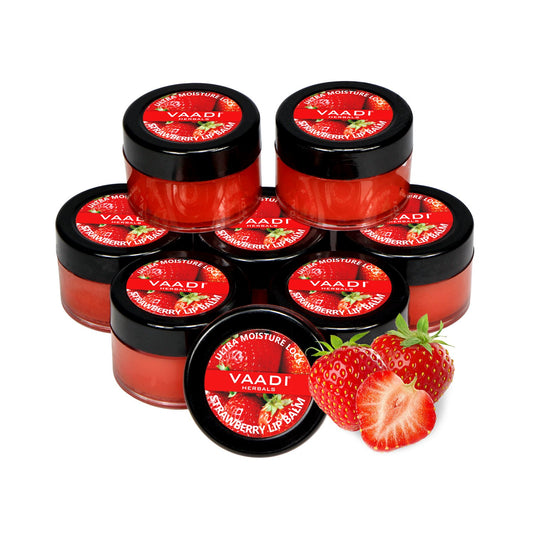 Lip Balm - ? Ultra Moisturizer Lock - ? Strawberry & Honey Flavor - ? All Natural - ? Pack of 8 X 10 Gms(0.35 Ounces) in Tin - Vaadi Herbals Beauty and Personal Care Vaadi Herbals