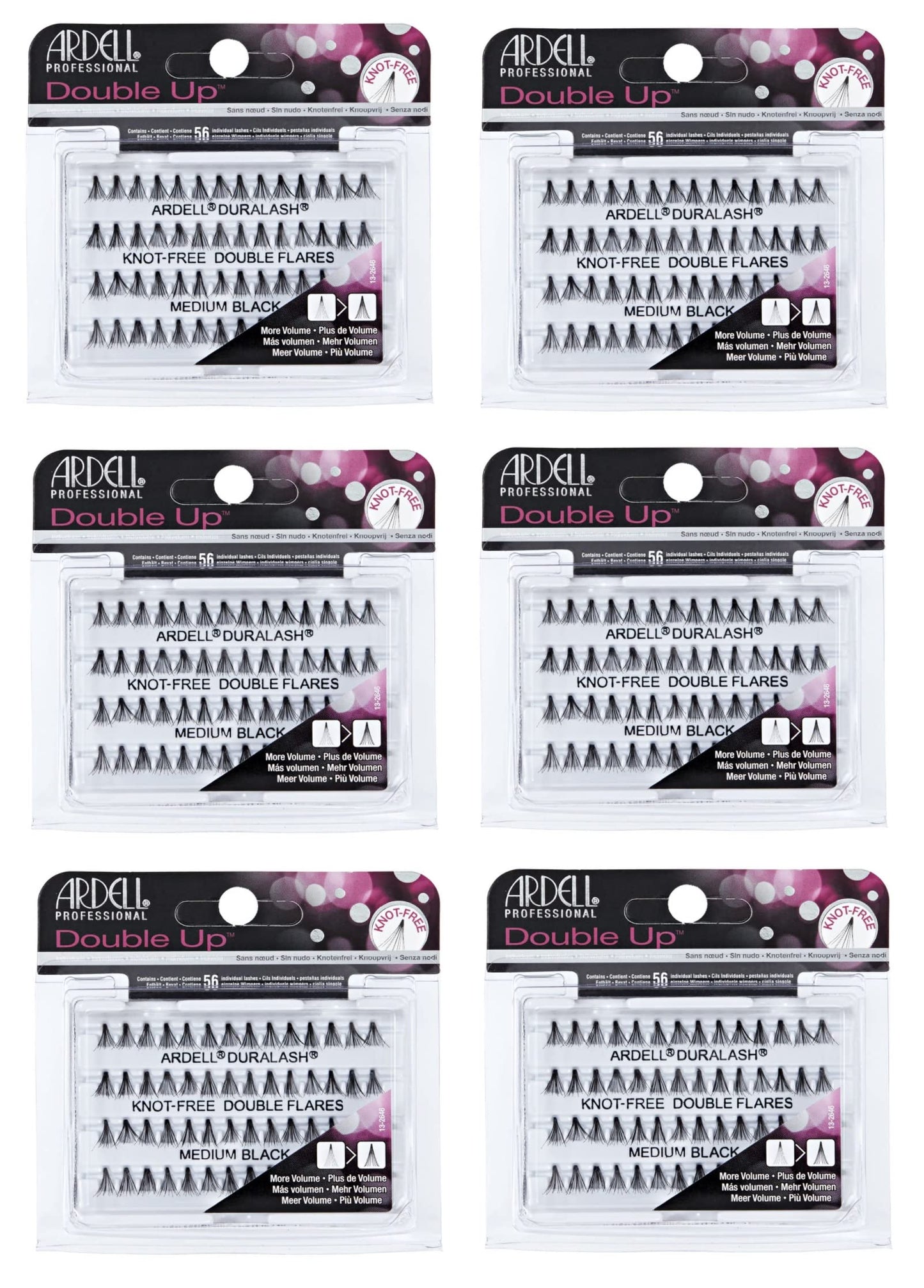 Ardell Double Individuals Knot Free Double Flares Black Med (6 Pack)