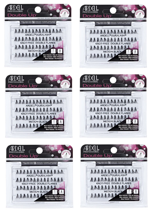 Ardell Double Individuals Knot Free Double Flares Black Med (6 Pack)
