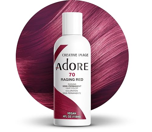 Adore Semi Permanent Hair Color - Vegan and Cruelty-Free Hair Dye - 4 Fl Oz - 070 Raging Red (Pack of 3)