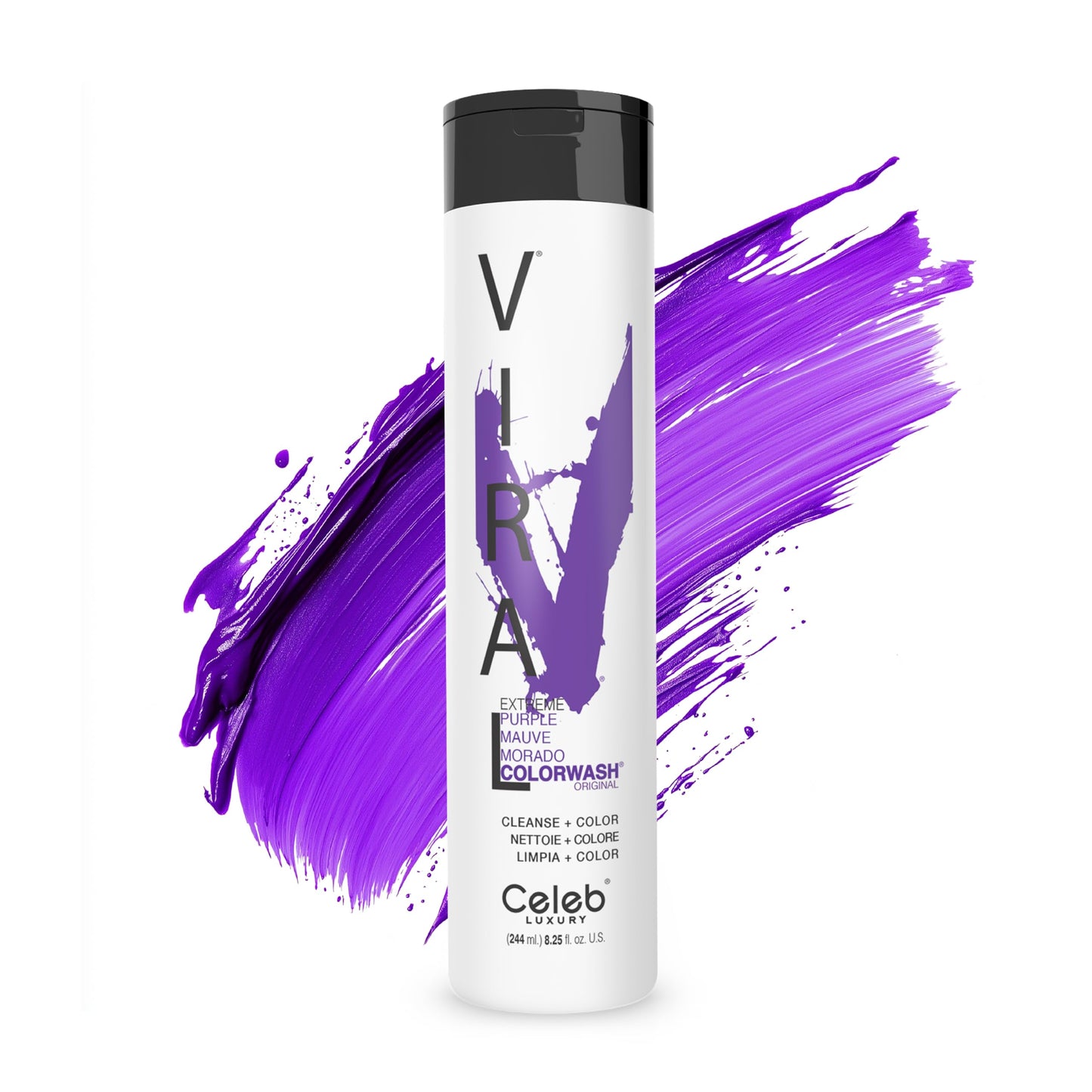 Celeb Luxury Viral Purple Colorwash, Color Depositing Shampoo with Bondfix Bond Rebuilder, Semi Permanent Hair Colour Glaze, Vegan Hair Dye, Maintains