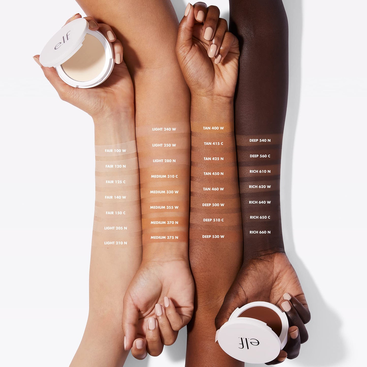 e.l.f. Camo Powder Foundation, Lightweight, Primer-Infused Buildable & Long-Lasting Medium-to-Full Coverage Foundation, Medium 375 N