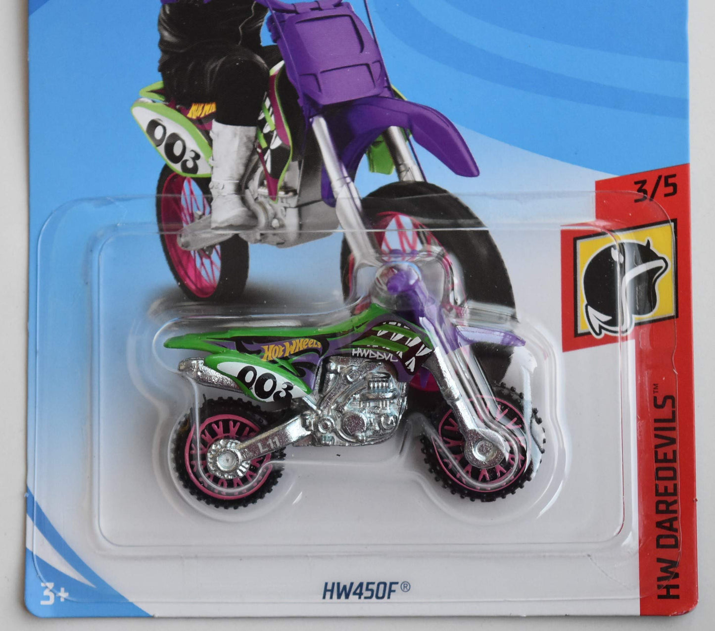 Hot Wheels 1:64 Scale DIE CAST DAREDEVILS 3/5, Green HW450F 50TH Anniversary Card